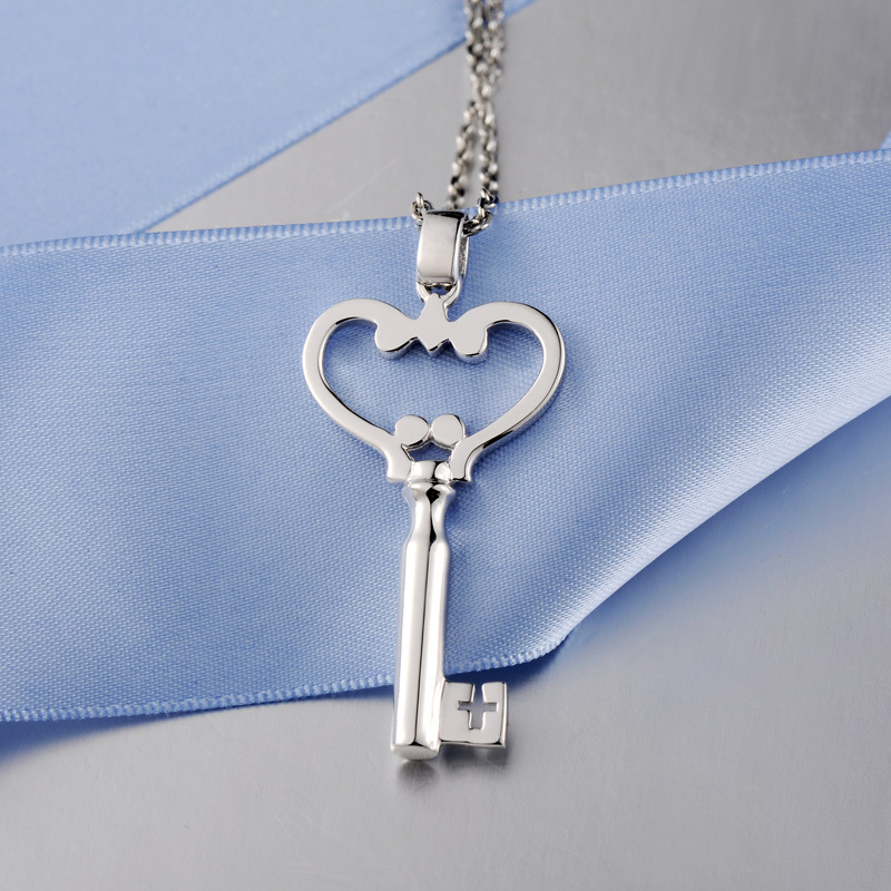 925纯银开心锁项链男士潮牌百搭嘻哈简约个性古巴锁蛇骨链吊坠