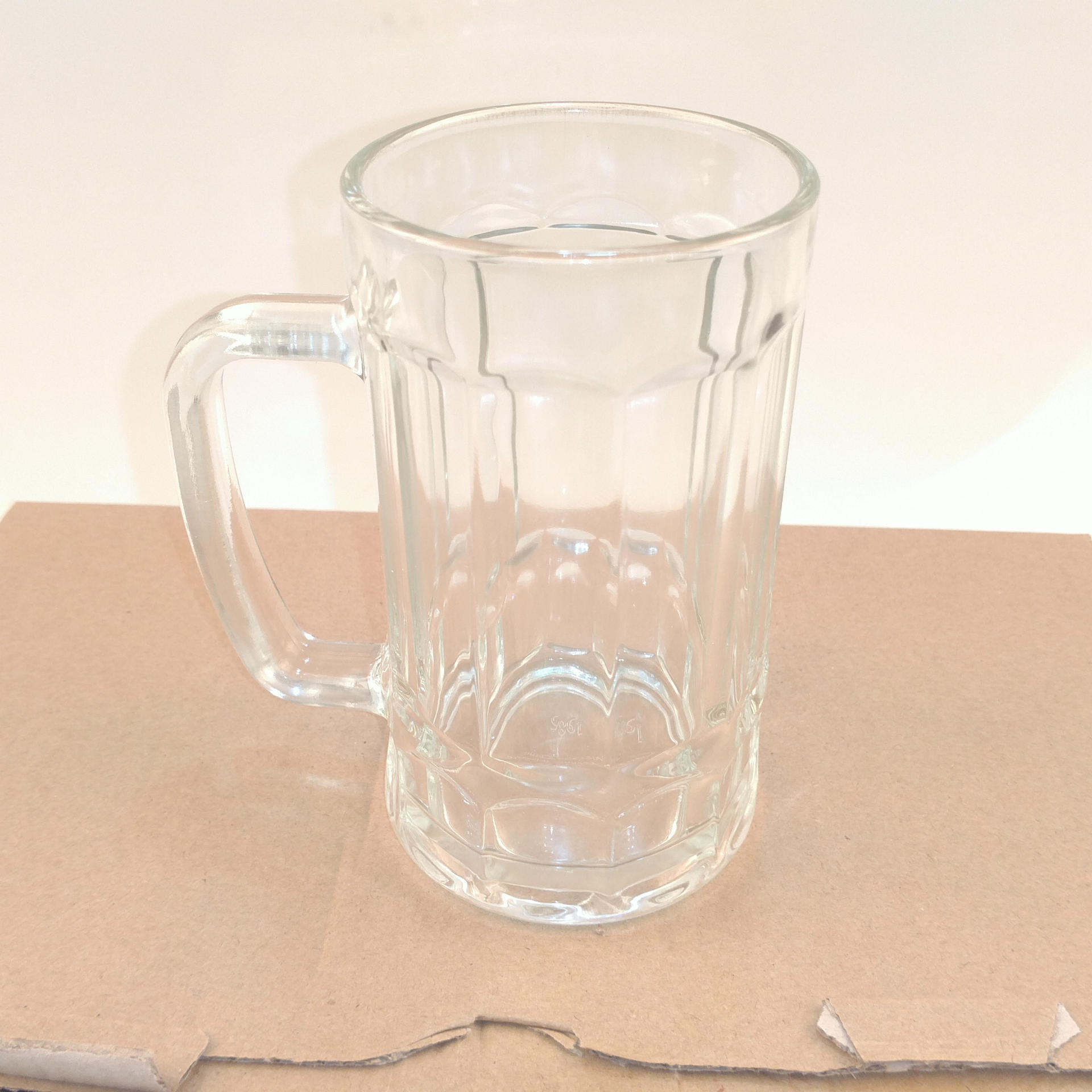 3扎啤杯 高13玻璃杯400毫升杯子2元玻璃杯批发 把柄玻璃杯