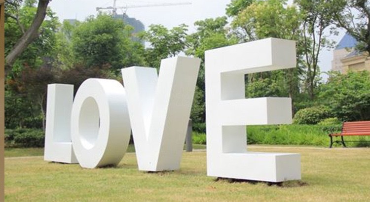 双面立体落地景观字户外大型金属烤漆斜坡字不锈钢三维广告字定做