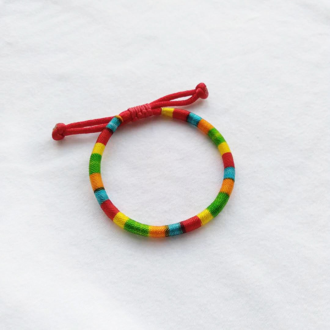 端午节五彩绳手链小红绳手工编织情侣宝宝儿童婴儿手链脚链