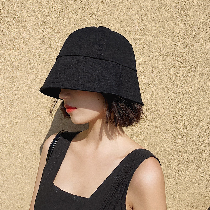 black bucket bucket hat women‘s summer korean style fashionable all-matching face cover sun-proof uv sun-proof basin hat women‘s wholesale