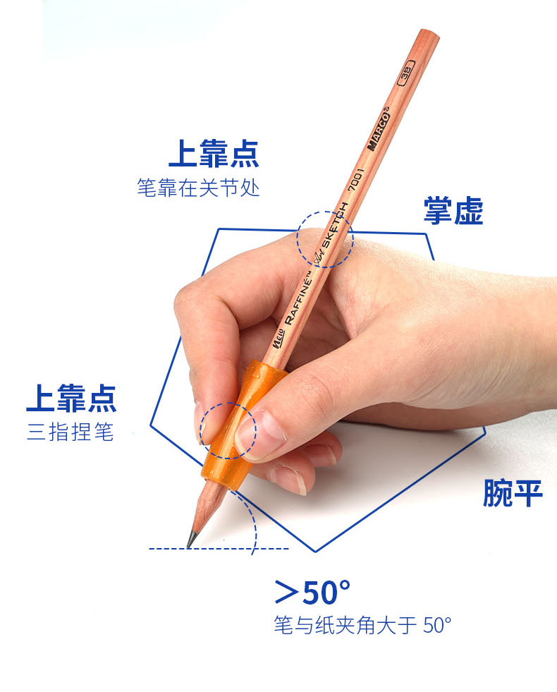得力文具0507握笔器小学生儿童矫正姿势软胶铅笔保护套儿童握笔套