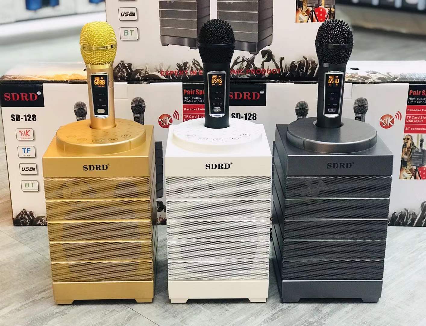台湾爆款sd128蓝牙音箱家庭影院ktv无线麦克风k歌家用电视一体机