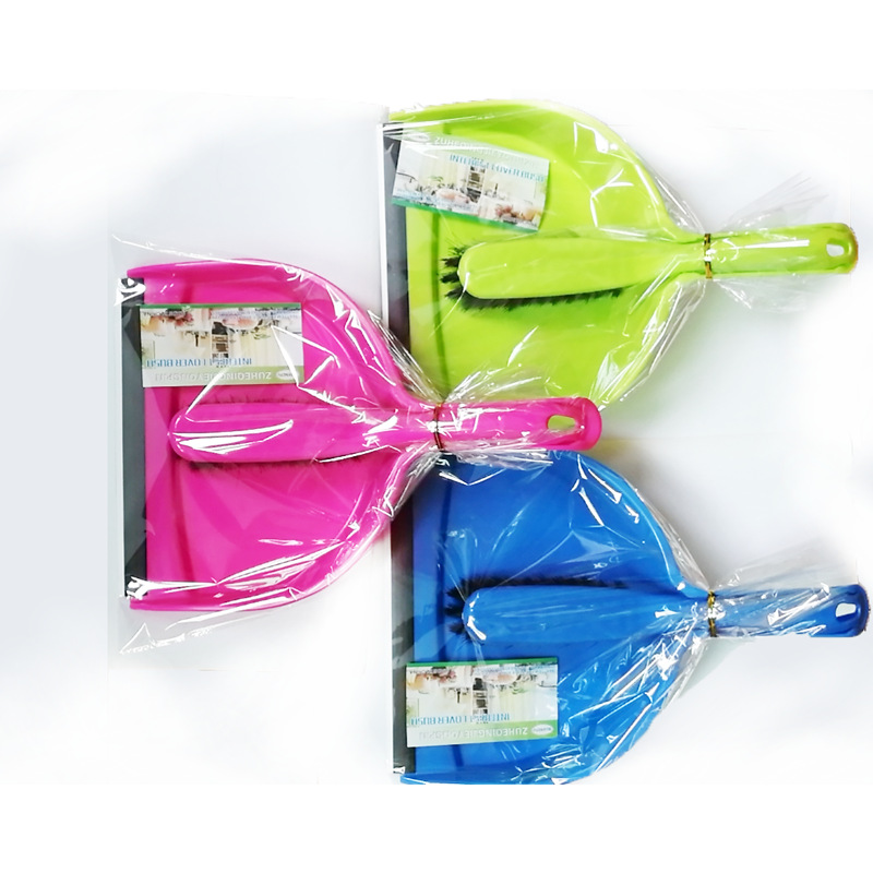 Three-Color Plastic Home Desktop Brush and Dustpan Set 2Pcs Broom Brush Set 2-Piece Set