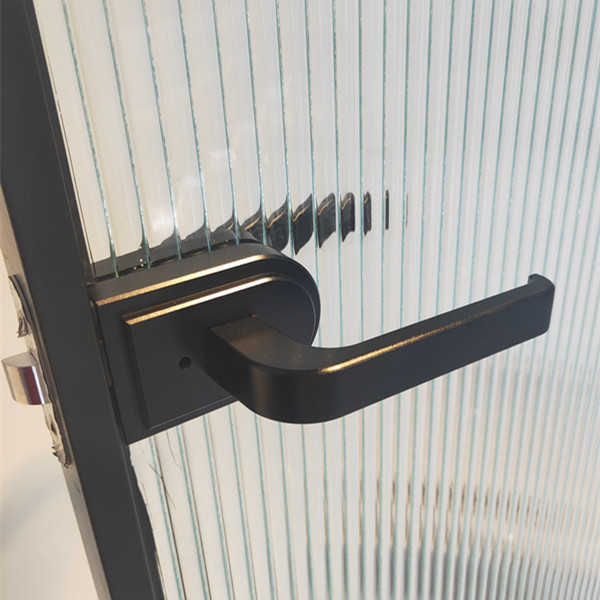 黑色玻璃门把手卫浴厨房门执手锁铝合金卫生间门极窄边宽平开门锁