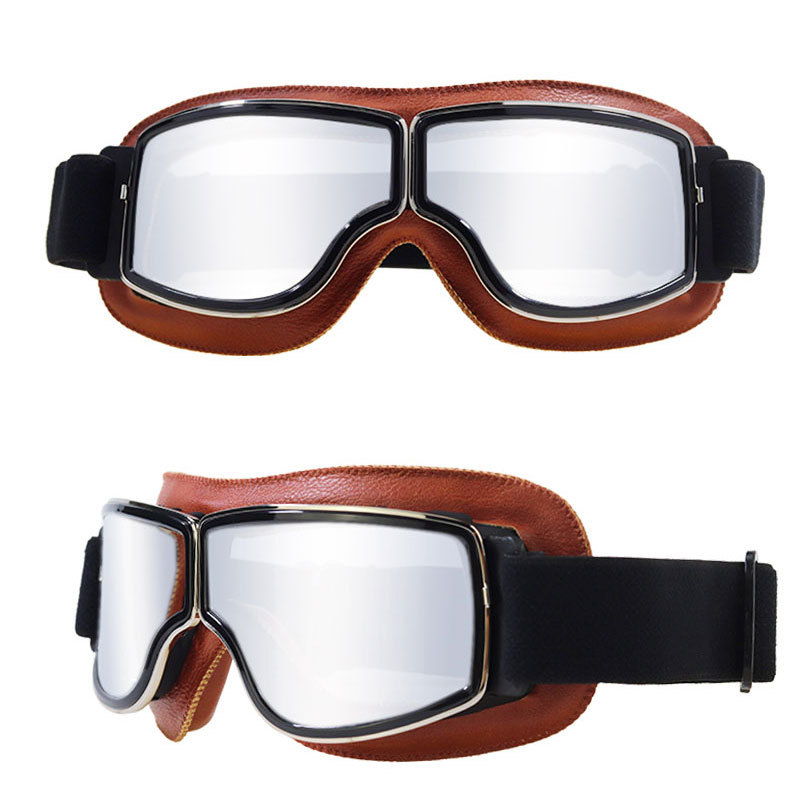 厂家直供户外越野骑行眼镜摩托车头盔复古风镜防风防沙护目镜