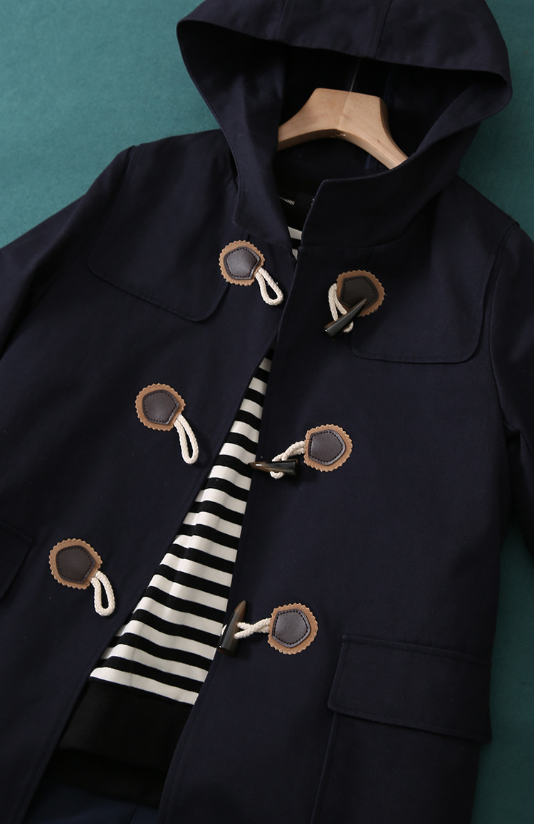 zoj日系学院风牛角扣风衣女外套新款服装2020秋装女一件代发女装