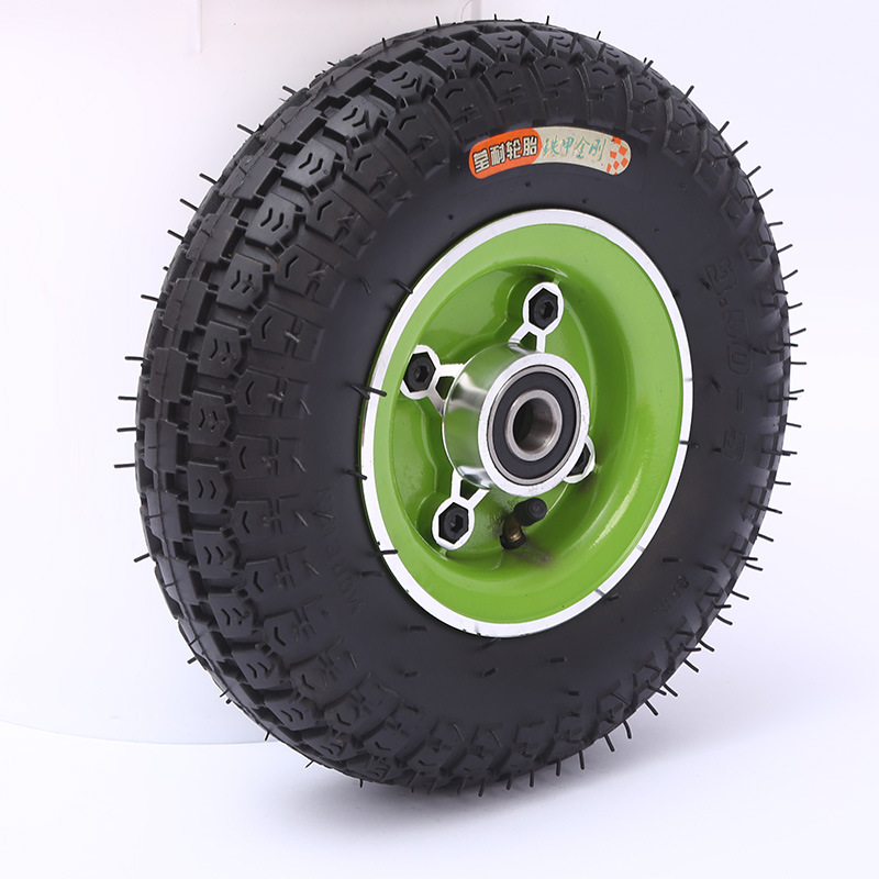 350-5铝合金充气轮胎12寸橡胶轮电动爬楼车轮手推车老虎车车轱辘