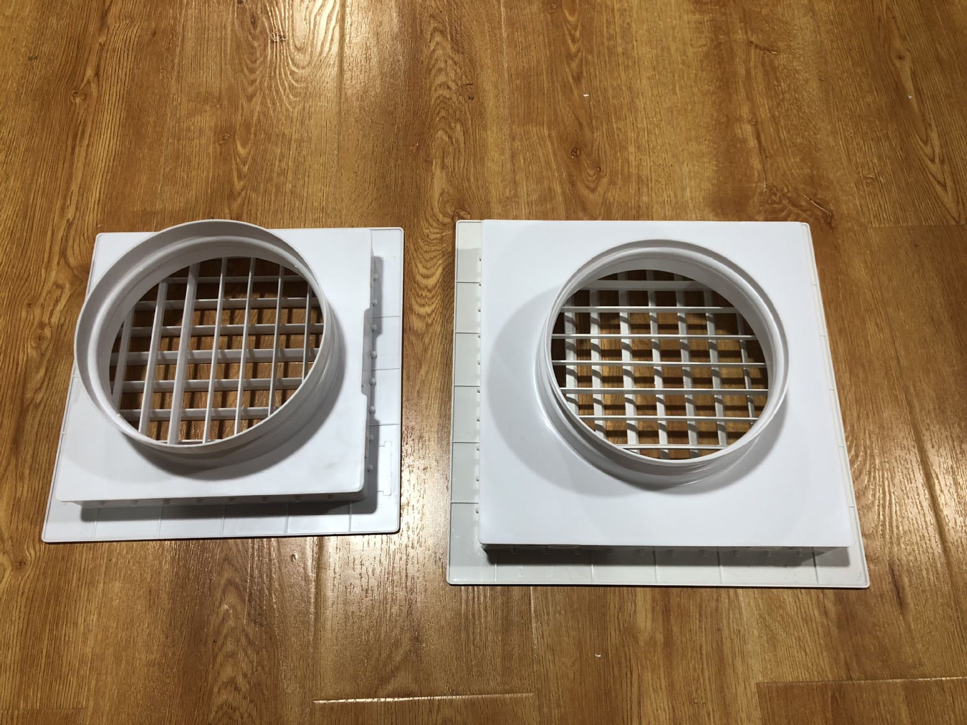 abs双层百叶出风口天方地圆中央空调出风口方形格栅方变圆排风口