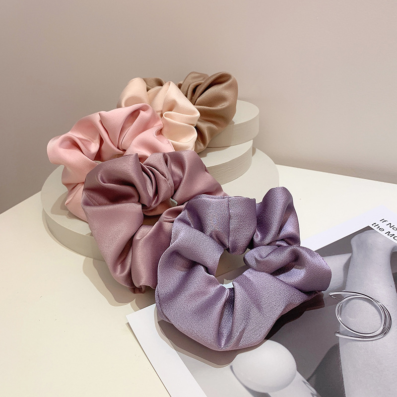 Korean High Quality Hair Bands Artificial Silk Soft Glutinous Smooth Satin French Elegance Large Intestine Ring Headdress Flower Women