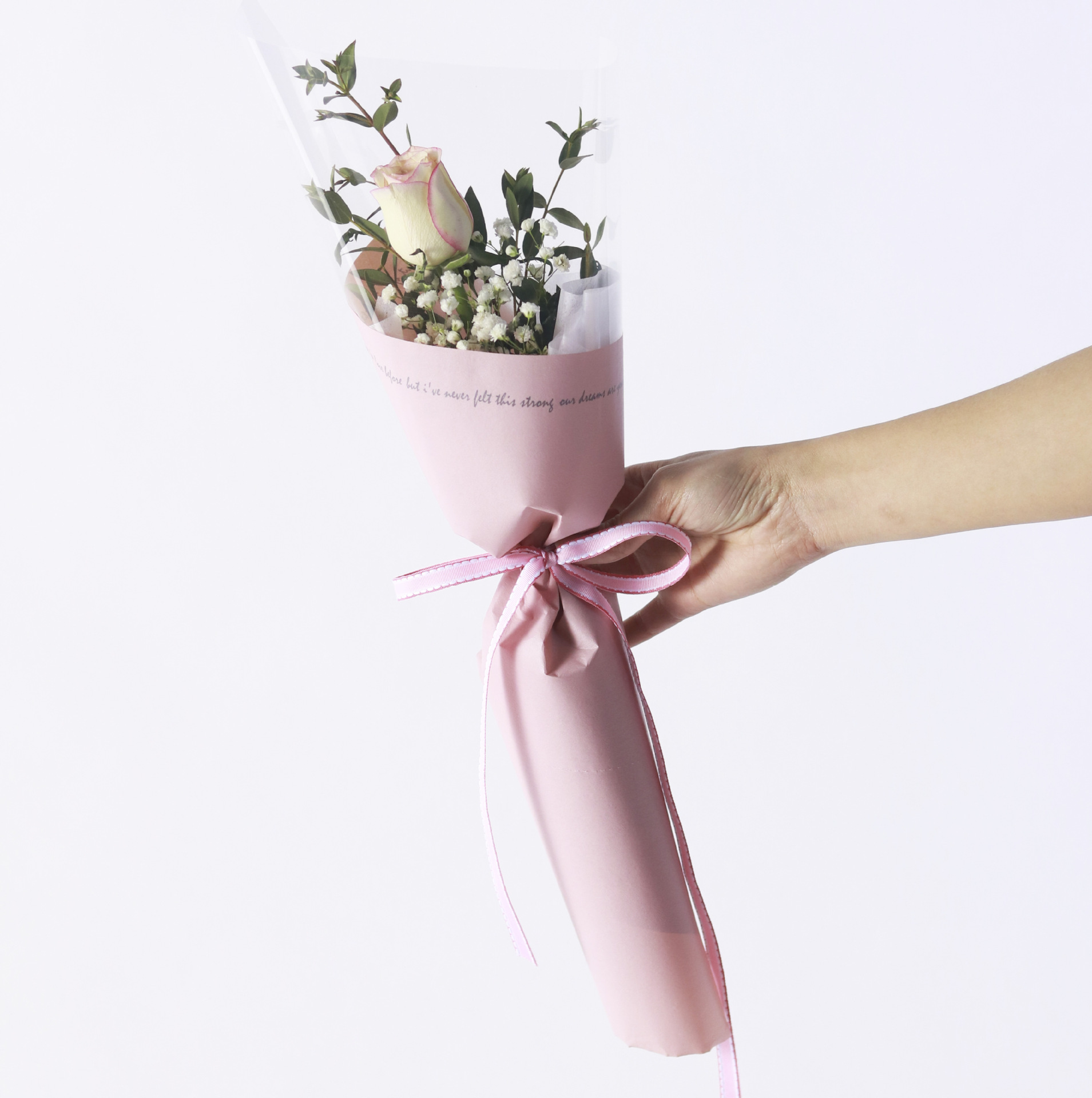 花衣裳新款女神单支花袋单只玫瑰花包装花束包装袋 多支鲜花包装