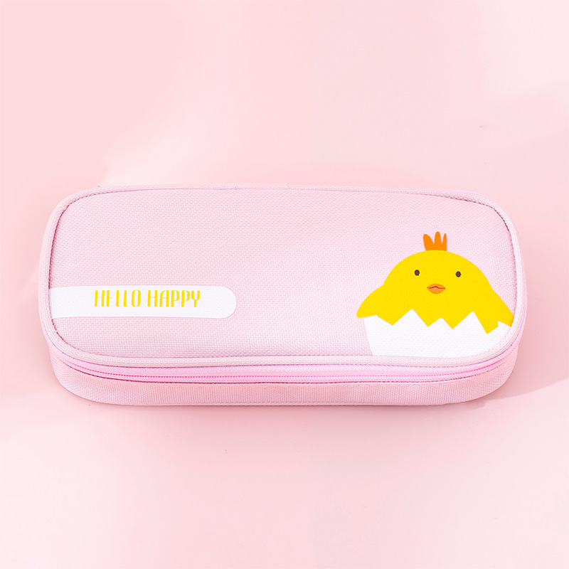 Creative Stationery Ins Elementary School Student Cute Simple Stationery Box Storage Pencil Bag Oxford Cloth Cartoon Pencil Case Wholesale