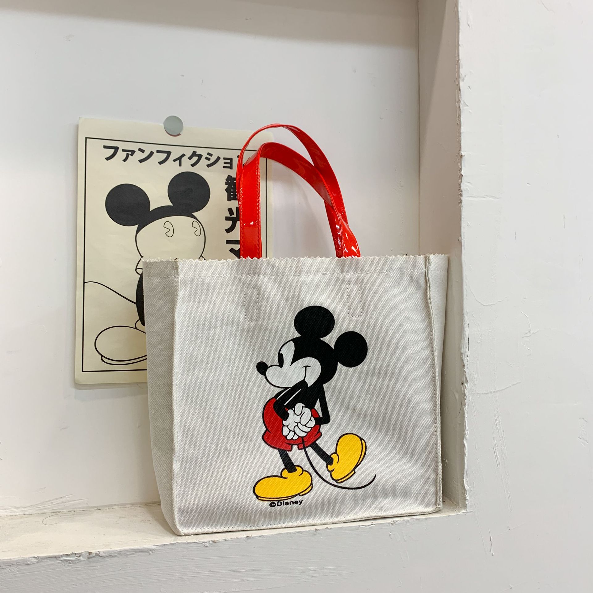 米奇购物袋 韩国东大门卡通帆布包米老鼠托特包米奇敞口手提女包