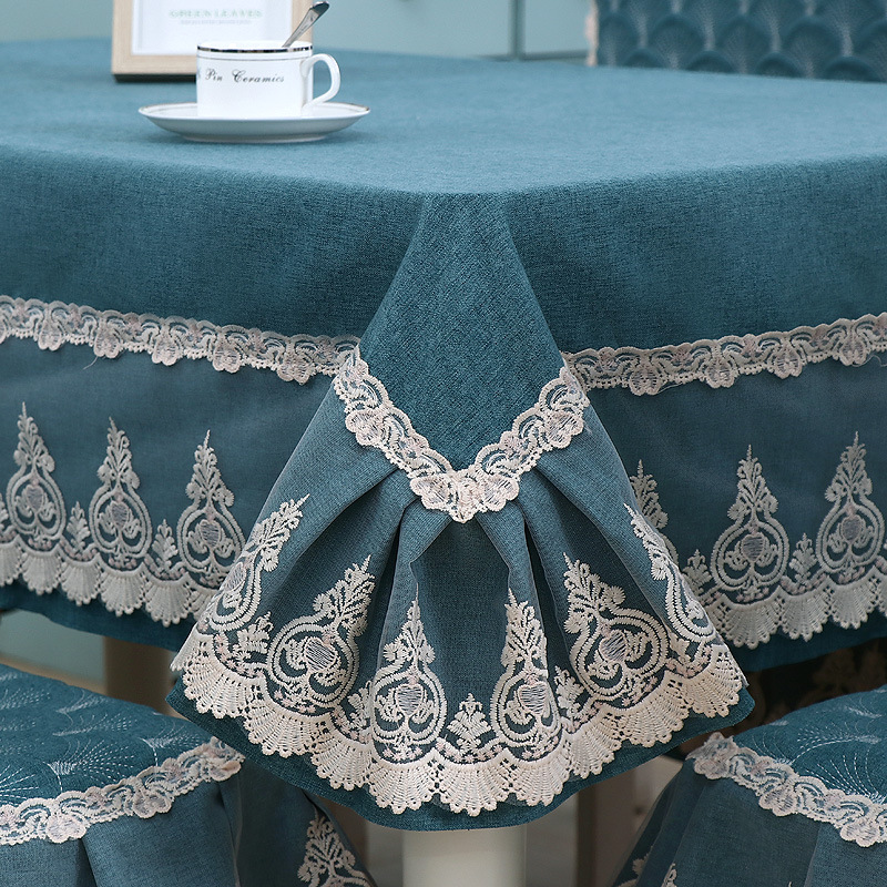 餐桌椅套家用椅子套罩四季通用餐椅垫椅套桌布茶几圆桌布简约现代