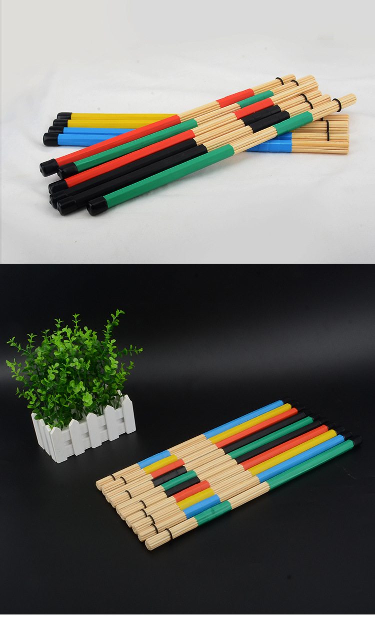 专业木质鼓刷 架子鼓束棒 配件 木质鼓刷 19束 鼓棒 竹刷