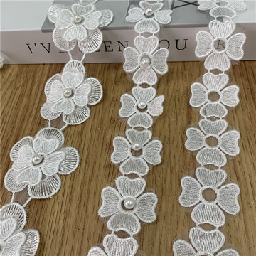 订珠刺绣花朵甜美女装蕾丝花边diy手工现货批发 手工diy花边辅料