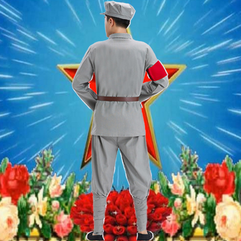 成人红军八路军演出服棉麻衣服新四军志愿军红卫兵老军装抗战服装