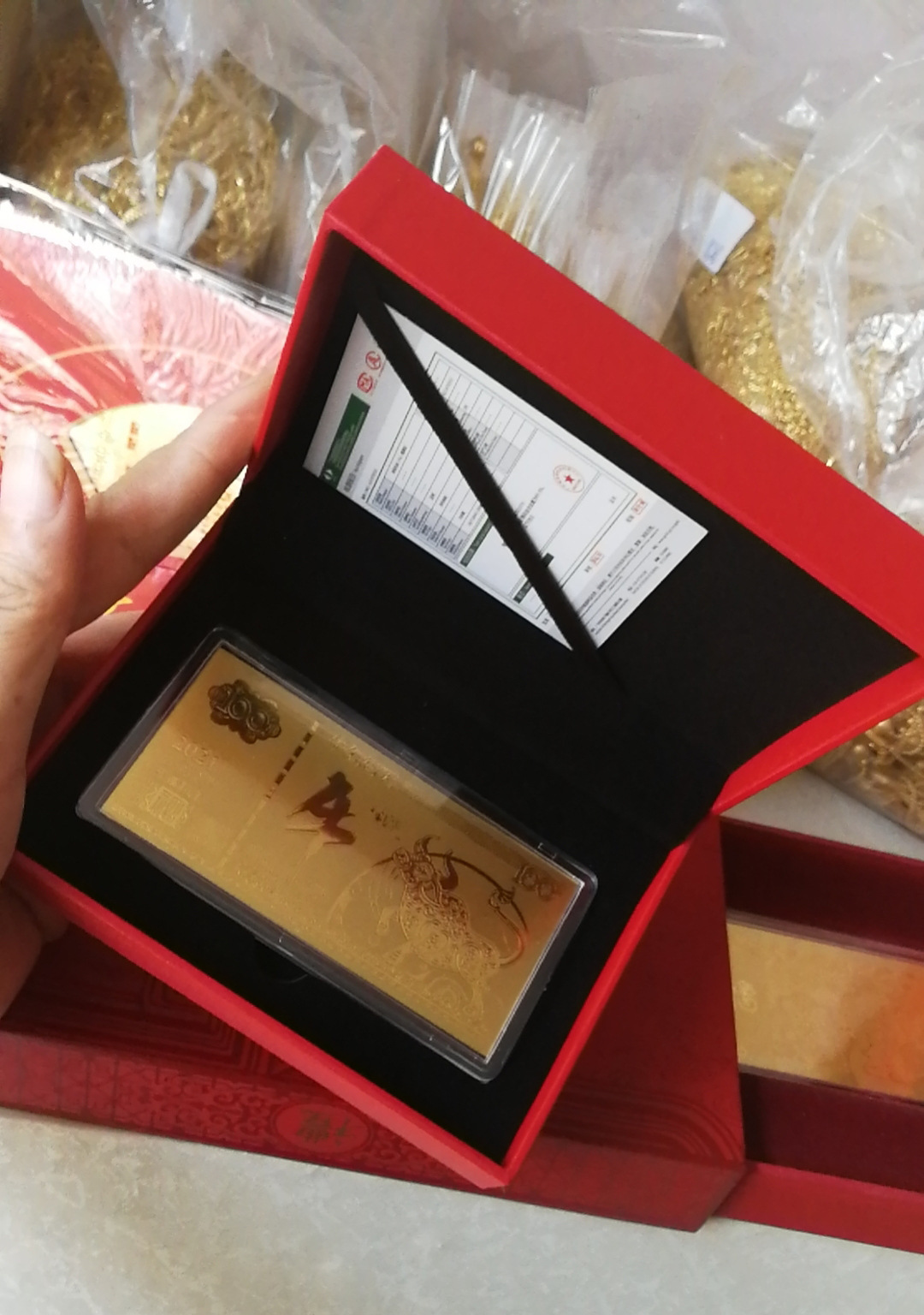 2021金箔牛年小金钞牛气冲天纪念红包保险银行企年会商务礼品定制