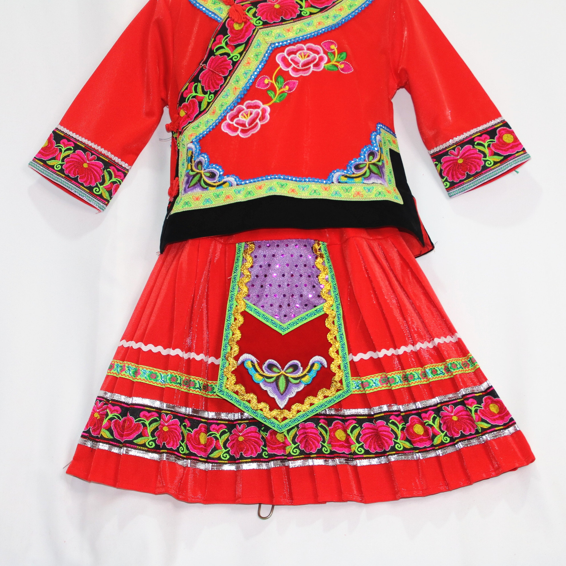 民族童装春夏新款儿童绣花少数民族苗族壮族布衣土家族节日表演服