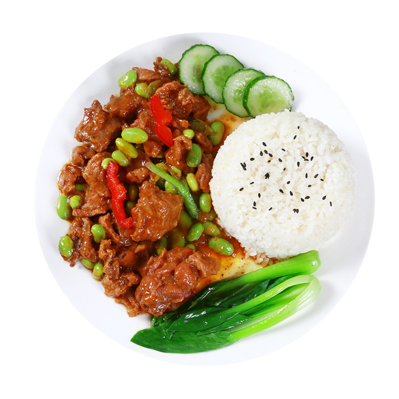 百家享园毛豆烧鸡盖浇饭料理包220g方便菜速食外卖快餐冷冻半成品