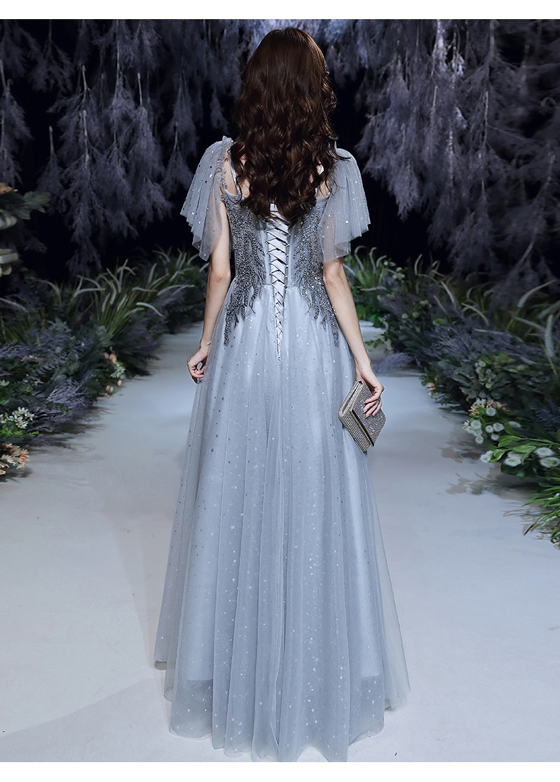 年会晚礼服女2022春季新款大气名媛宴会气质长款仙气梦幻主持人裙