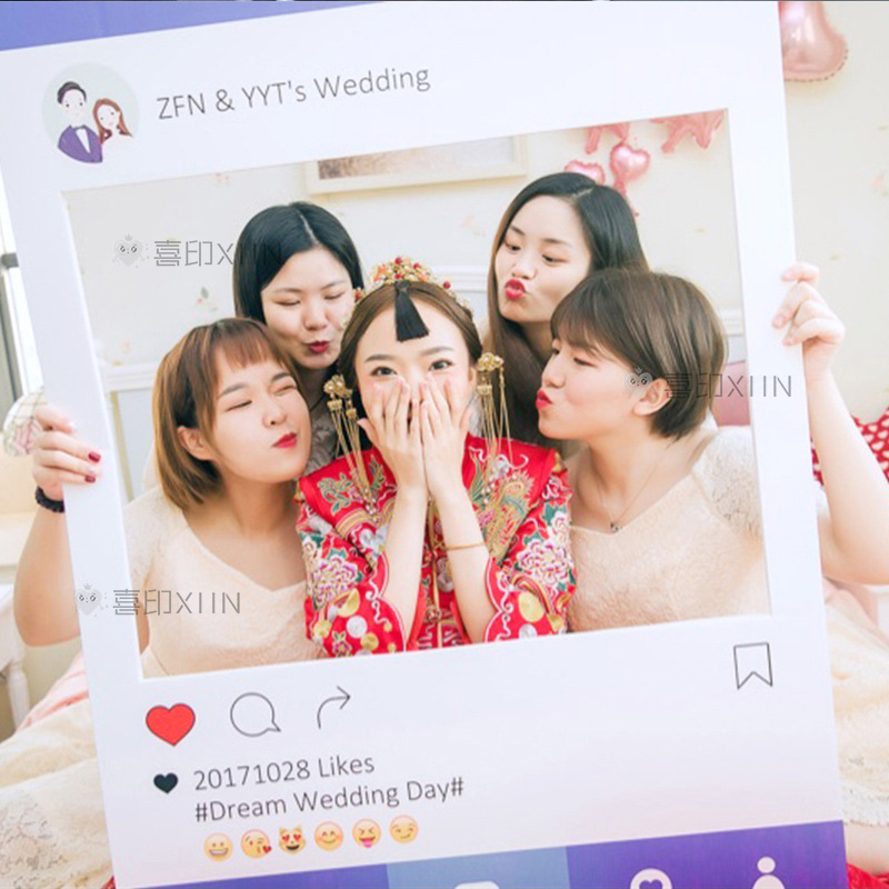 相框婚礼拍照道具风手持拍照框订作朋友圈拍照框板照片框批-阿里巴巴