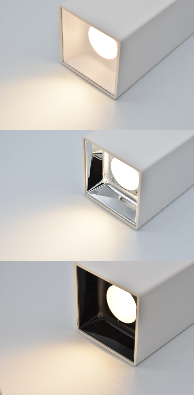 厂家批发吊线筒灯方形明装筒灯吸顶式12w30w 防眩免开孔筒射灯cob