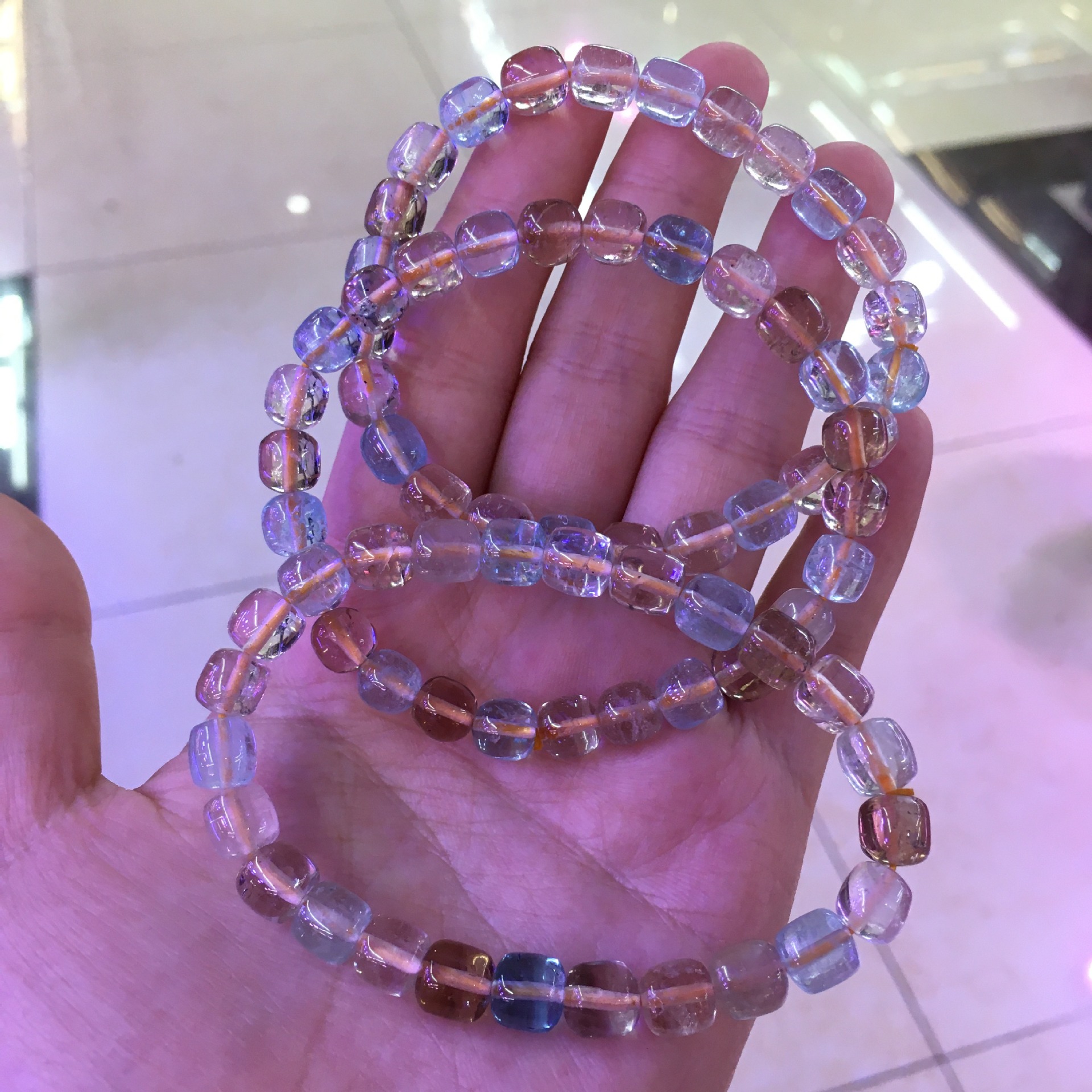 天然托帕单圈手串手链托帕石随形手链女款水晶手链首饰厂家直销