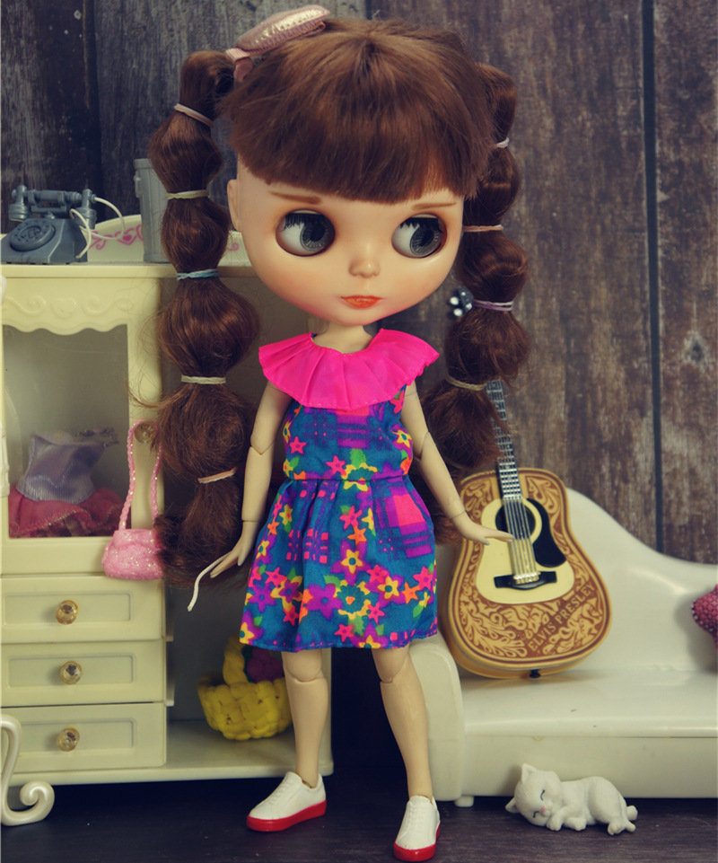 多关节小布娃娃衣服blythe娃衣19关节体休闲外套手工6分娃衣卫衣