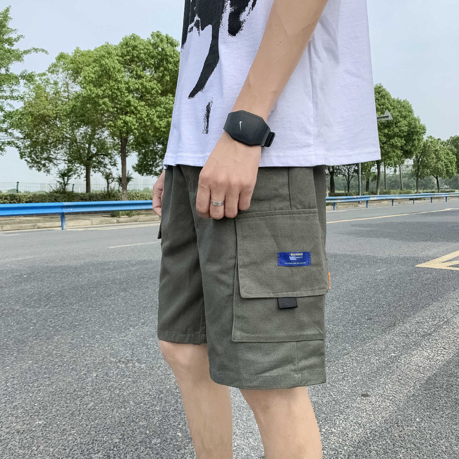 夏季工装短裤男潮牌宽松休闲五分裤韩版潮流网红ins中学生沙滩裤