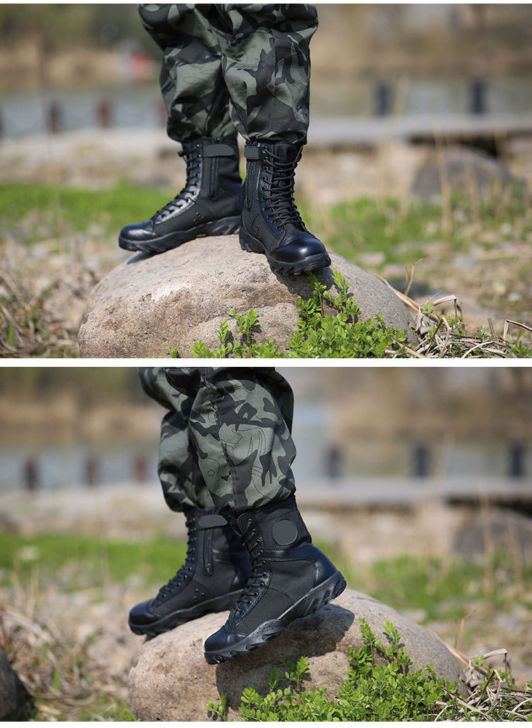 军靴男高帮特种兵作训鞋男春秋新式作战靴特训靴女帆布夏季保安鞋