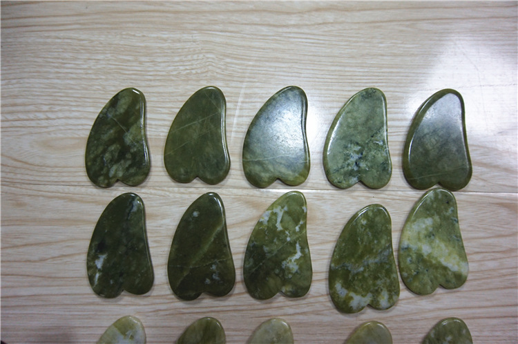 天然岫玉刮痧板玉石刮痧片脸部全息刮痧板美容院用