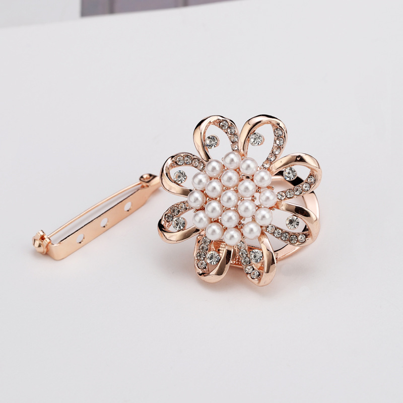 丝巾扣高档百搭围巾扣环两用女奢华配饰简约大胸针方巾打结卡扣夹