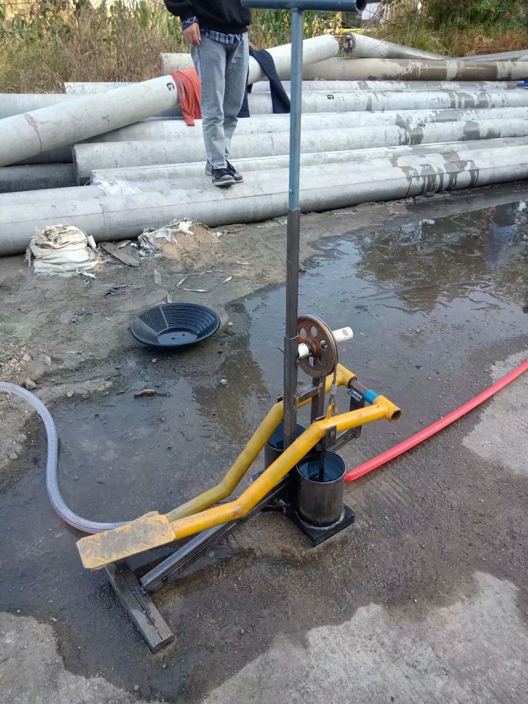 供应便携脚踏式水泵 新款小型手动抽水泵 灌溉用脚踏式抽水机