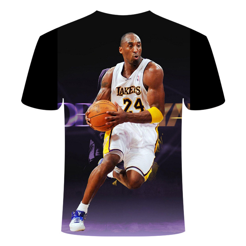 外贸服装 欧美男式3d印花短袖 美国职业球星科比kobe 圆领时尚t恤