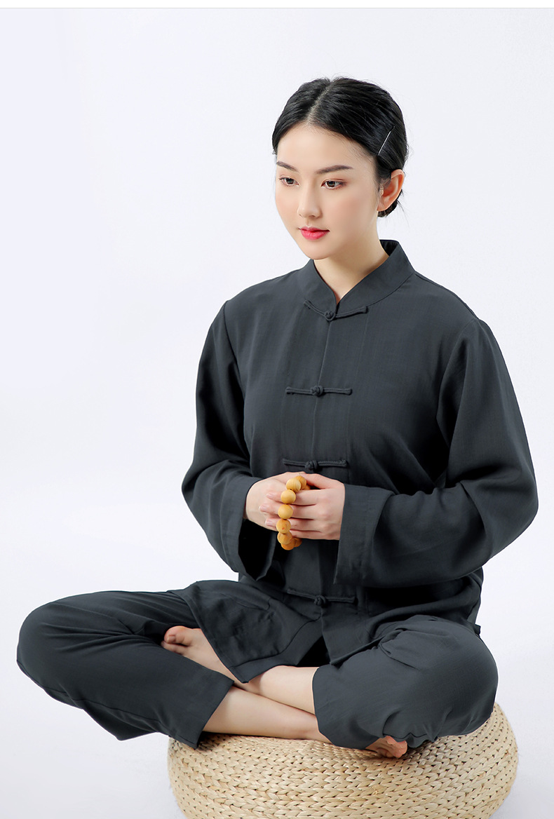 弘通 专注品质/居士服佛系/女禅意棉麻春秋套装夏季中式国风禅修