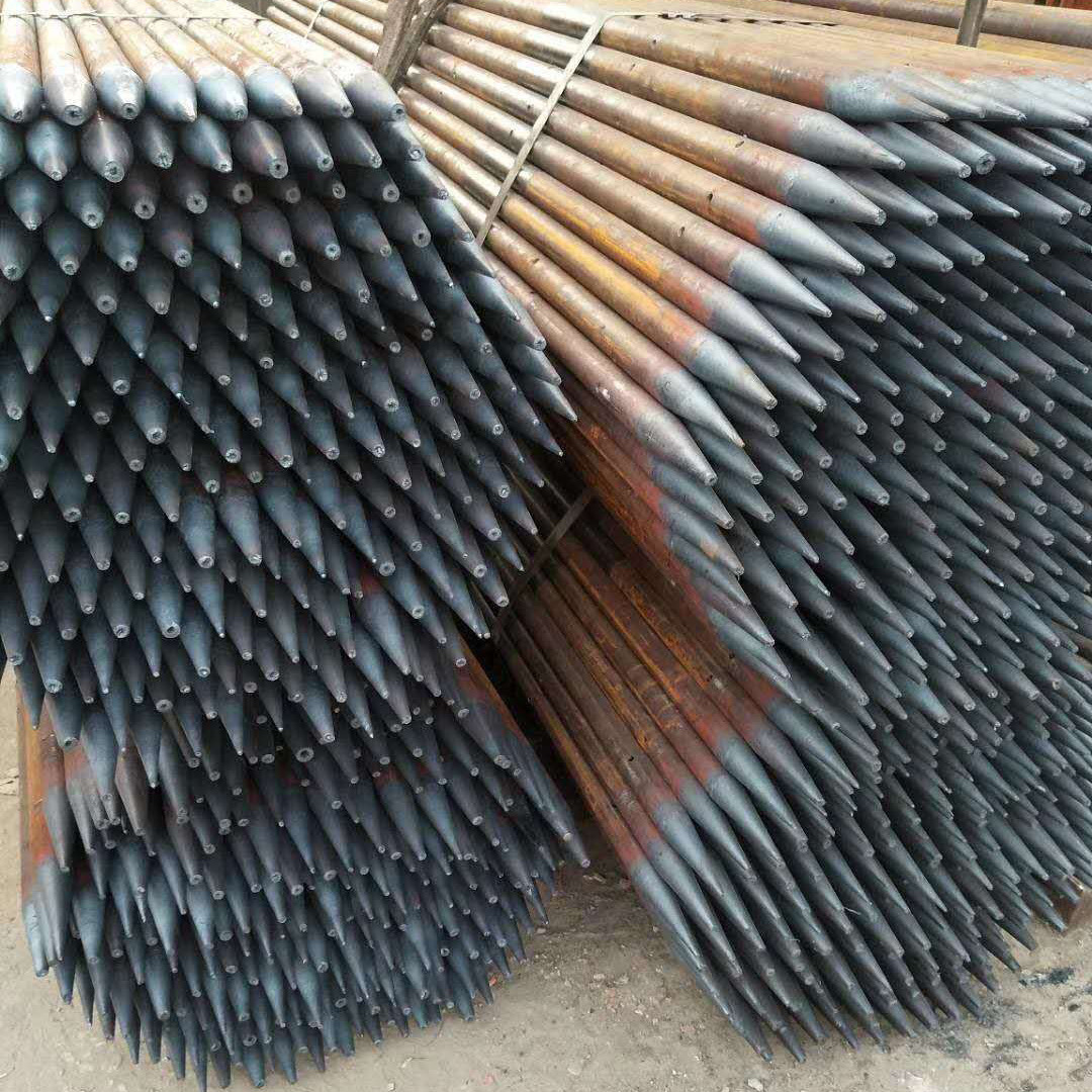 隧道用钢花管超前小导管车丝打孔缩尖484230导管丝扣连接