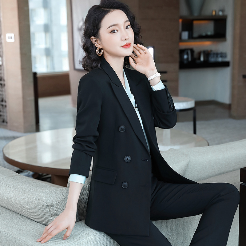 黑色西装套装女2020春秋时尚新款气质修身西服女士外套商务职业装