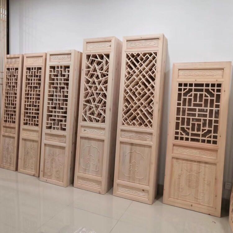 源头厂货实木花格中式仿古门窗 承接古建工程 厂家直供制作雕花门