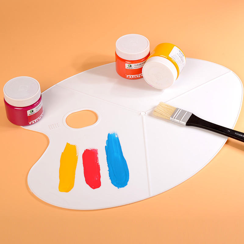 三线椭圆塑料调色盘无边 美术水粉颜料 调色板批发绘图画画用品