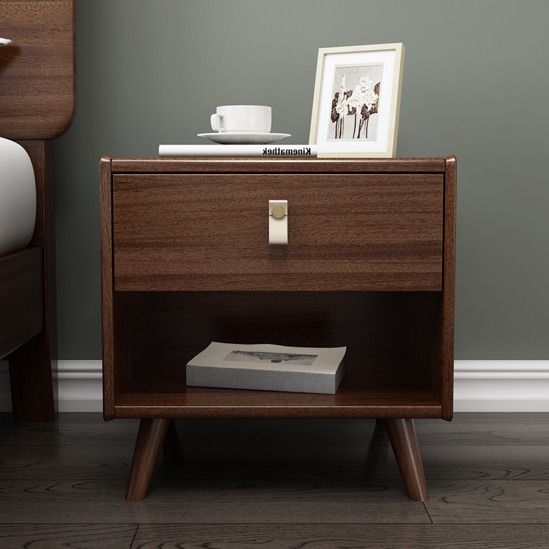 新中式实木床头柜卧室家具非洲胡桃木酒店宾馆床头柜厂家直销-阿里巴