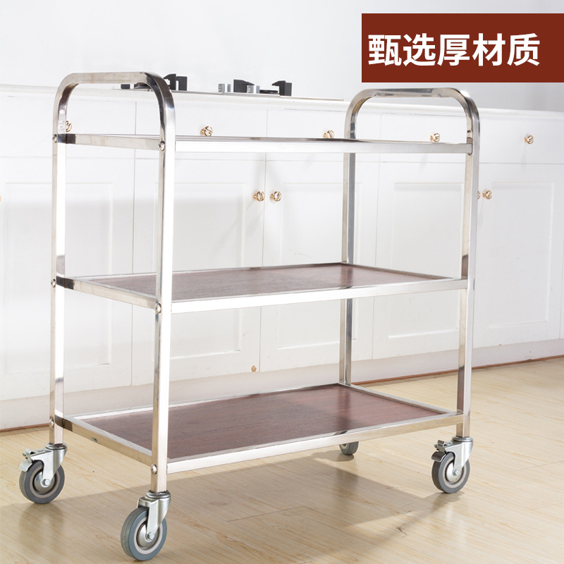 Dining Car High-End Stainless Steel Dining Car Colorful Rosewood Steel Wood Food Delivery Van Hotel Restaurant Food Delivery Van