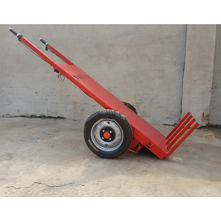 两轮手推工地拉砖车 电动厂矿物料转运车 手把转向平板三轮运输车