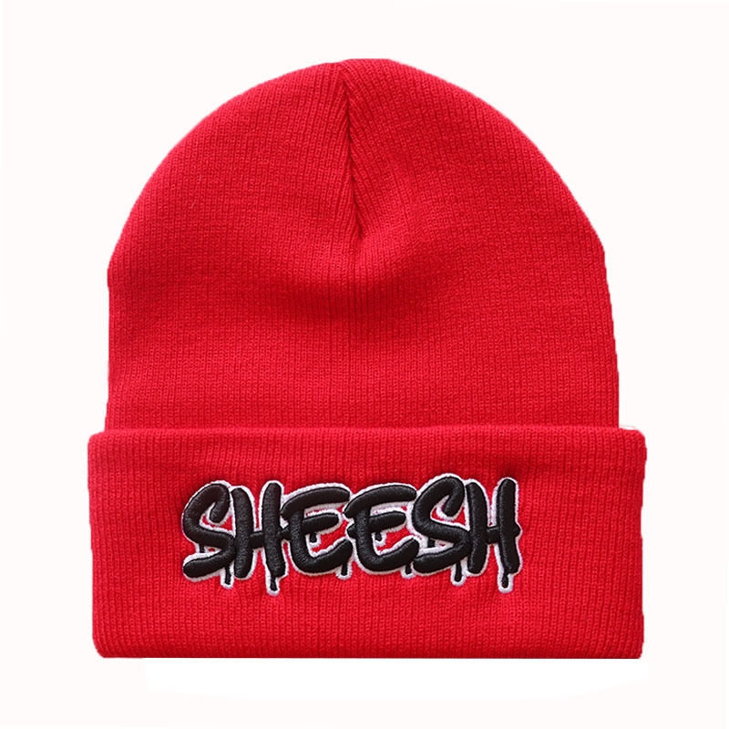 European and American Star Fashion Letters Sheesh Three-Dimensional Embroidery Knitted Hat Thermal Head Cover Hip Hop Hat Woolen Cap