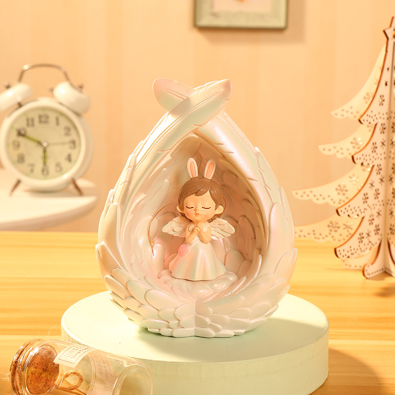 Cartoon Fantasy Angel Baking Cake Star Light Decoration Car Car Decoration Resin Crafts Money Box