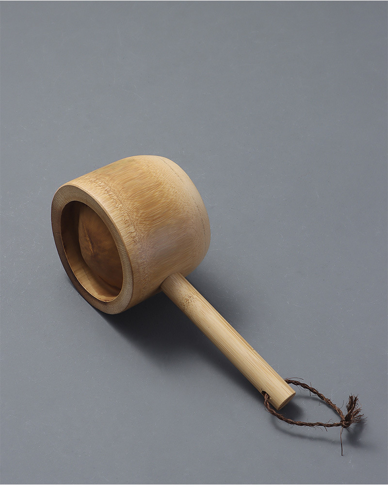 天然大竹节水勺 竹舀水瓢 老式竹制水勺 分茶勺楠竹水勺 茶道配件