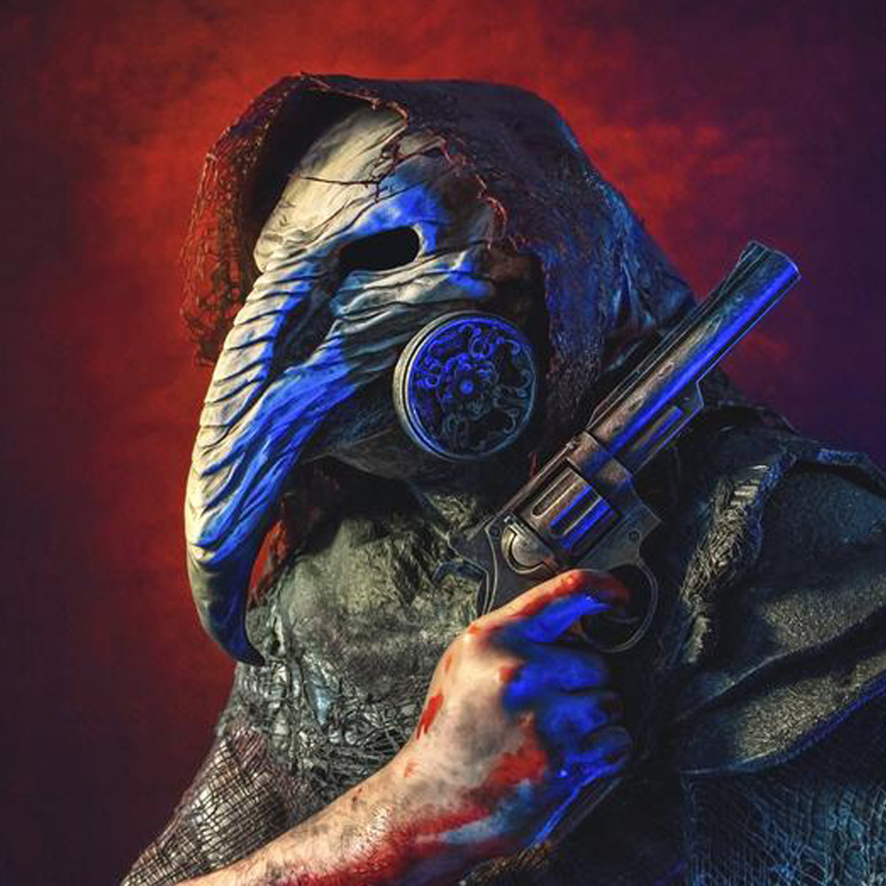 万圣节瘟疫医生面具蒸汽朋克鸟嘴黑死病毒cosplay乳胶头套面具