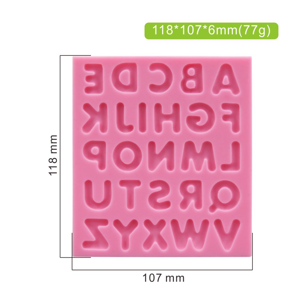 大写26个英文字母字体翻糖硅胶模 diy巧克力装饰生日蛋糕烘焙工具