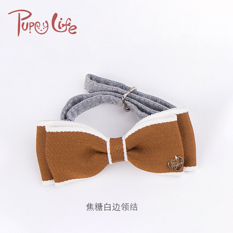In Stock Wholesale Cat Adjustable Butterfly Bow Tie Two-Tone Combination Cute Dog Collar Dog Harness