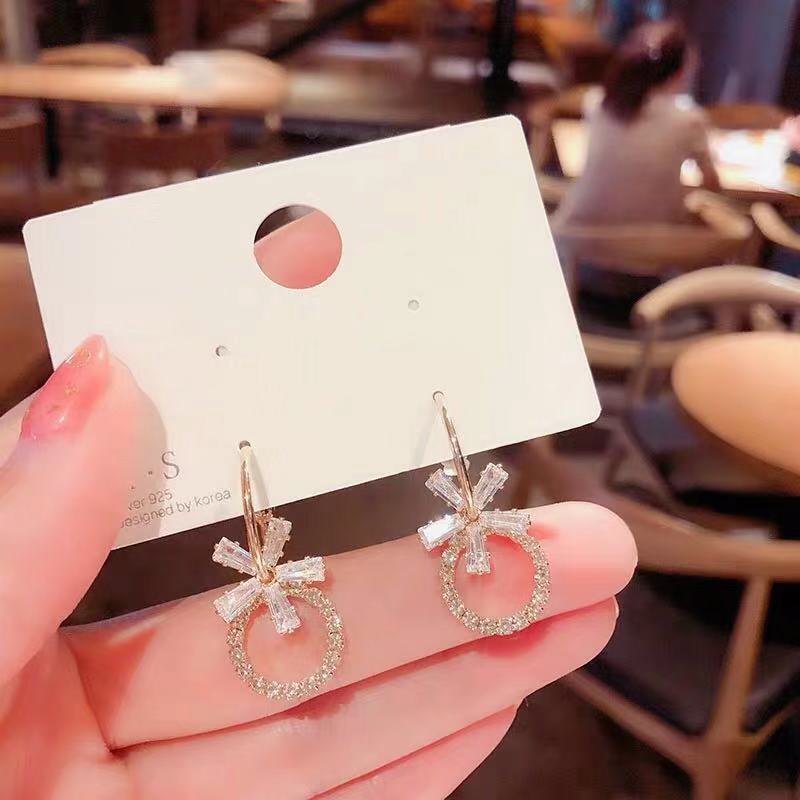 Korean Earrings S925 Silver New Fashion Temperament Personalied Eardrops Stud Earrings for Women Trendy Jewelry Wholesale One Piece Dropshipping